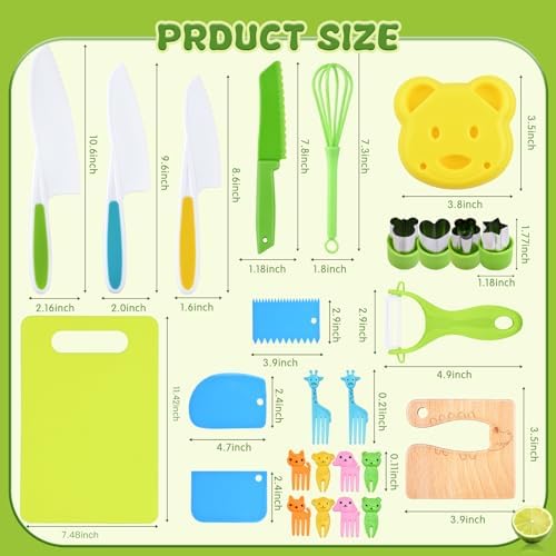 26PCS Kids Knife Set for Real Cooking and Play