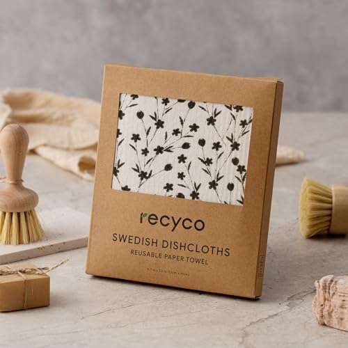 RECYCO Swedish Dishcloths 5 Pack Reusable Kitchen Wipes