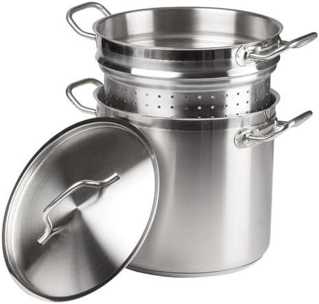 Winware 12 Quart Stainless Steamer Pasta Cooker with Cover