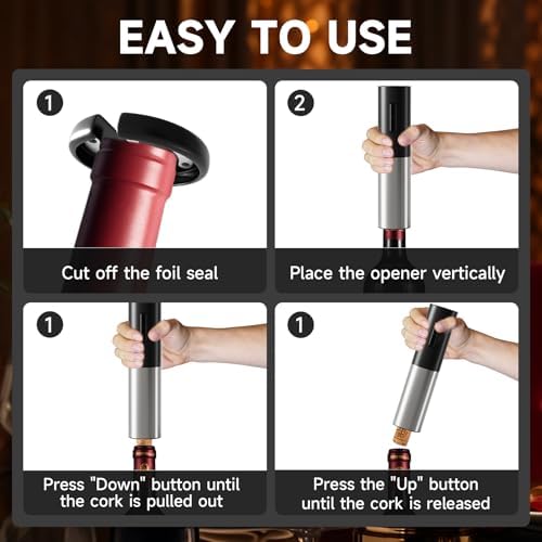 Electric Wine Opener with Air Pump and Foil Cutter 4PCS Set