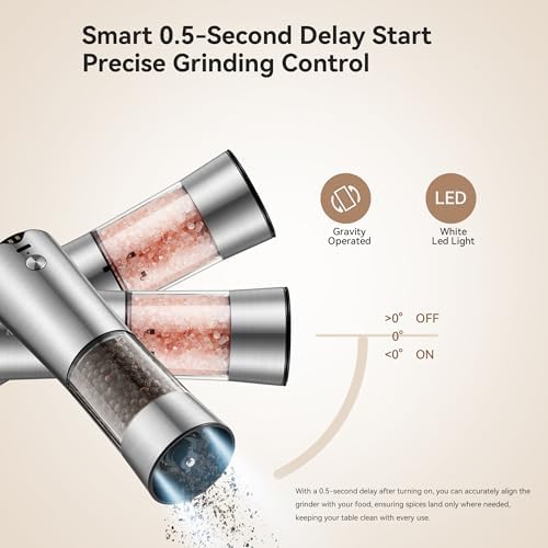 Gravity Electric Salt and Pepper Grinder Set