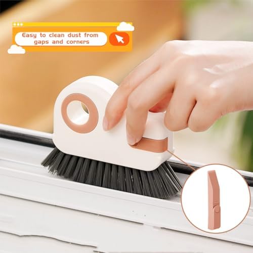 MauSong 2 in 1 Window Track Cleaning Tool with Scraper and Brush