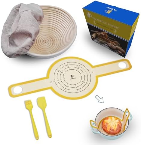 Pidiudu Sourdough Starter Kit with Banneton Basket and Baking Tools