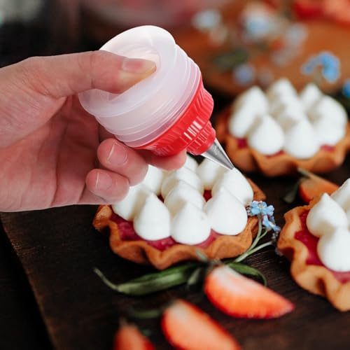 STOBAZA Icing Decorator Bottles 2Pcs with Tips