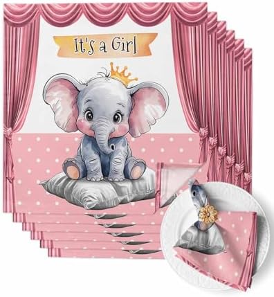 Zankwfner Cloth Napkins 6 Pack 20x20 Inches Pink Polka Dot