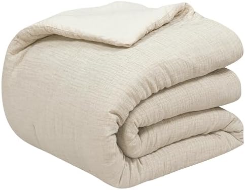 ROYALE LINENS Natural Duvet Cover Full Queen 3 Piece Set