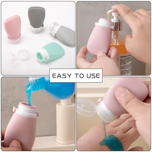 4Pcs Squeeze Salad Dressing Bottles with Bandage and Leakproof Storage