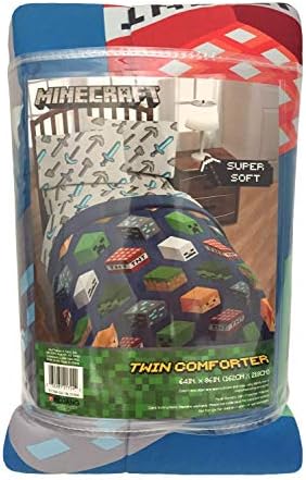 Jay Franco Kids Comforter Minecraft Design Blue Twin