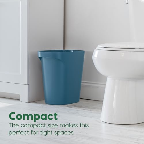 IRIS USA 6 Gallon Trash Can 3-Pack Navy Eco Friendly