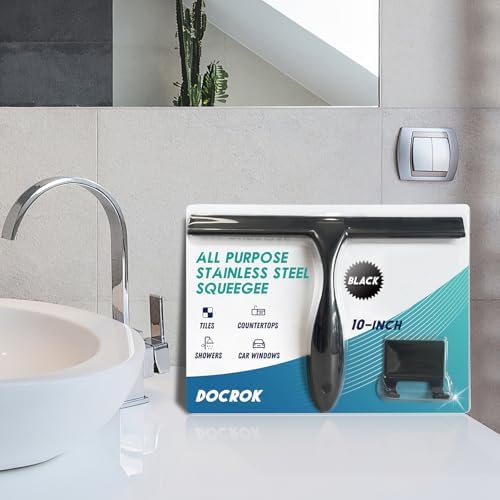 Docrok 10 Inch All-Purpose Stainless Steel Shower Squeegee