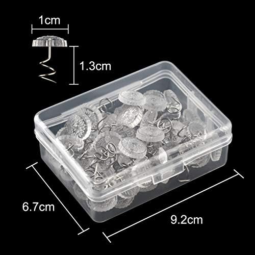 KUUQA Clear Twist Pins for Bed Skirts and Upholstery 50 Pcs