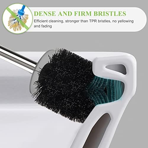 AONEZ Compact Toilet Brush Holder with Stainless Steel Handle