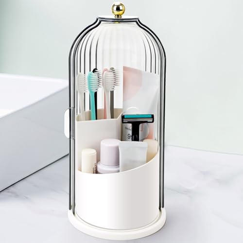QIYVLOS Toothbrush Holder with Rotating 3 Slots