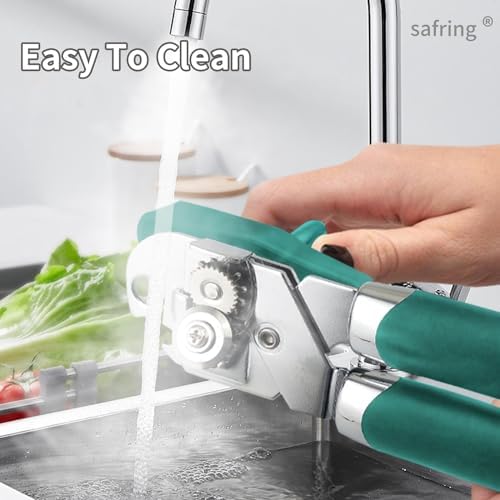 Safring Manual Can Opener with Bottle Opener Heavy Duty Stainless Steel