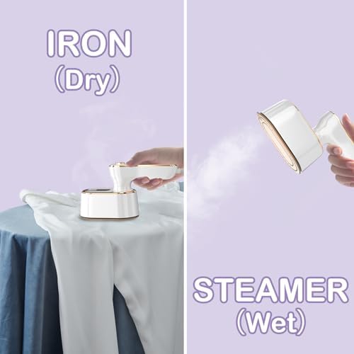 Travel Steamer Iron 2 in 1 - Portable Mini Iron for Clothes