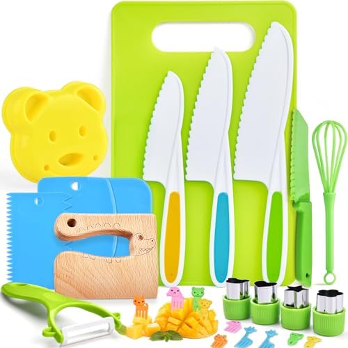 26PCS Kids Knife Set for Real Cooking and Play