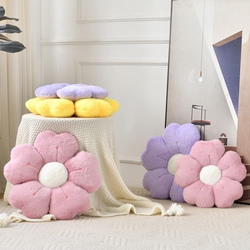 Yellow Daisy Flower Pillow Decorative Throw Cushion 15 Inches