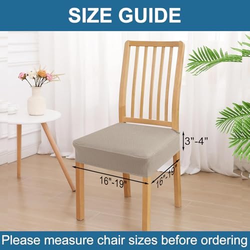 Smiry Waterproof Dining Chair Covers Set of 4 Taupe
