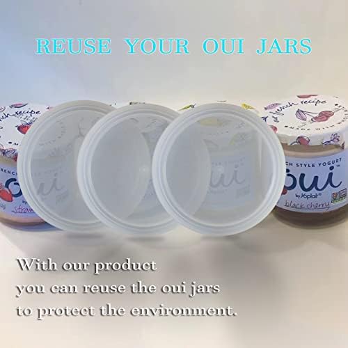Clear Plastic Yogurt Jar Lids - 28 Pack for Oui Jars