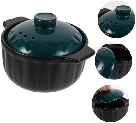 GRIRIW 1pc Ceramic Stew Pot with Lid