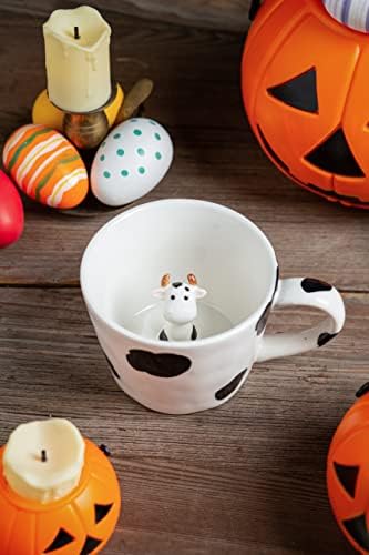 DIHOclub 3D Cow Ceramic Mug with Hidden Animal Design