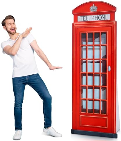 Beeveer 64 Ft Red Phone Booth Cutout Decor