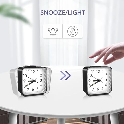 OQIMAX Silent Alarm Clock with Night Light and Large Display
