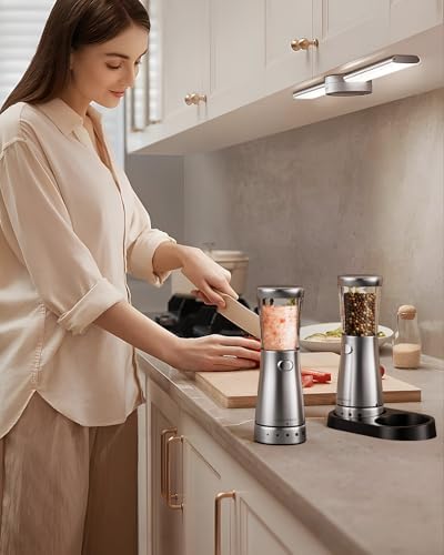 Electric Salt and Pepper Grinder Set with Rechargeable Battery