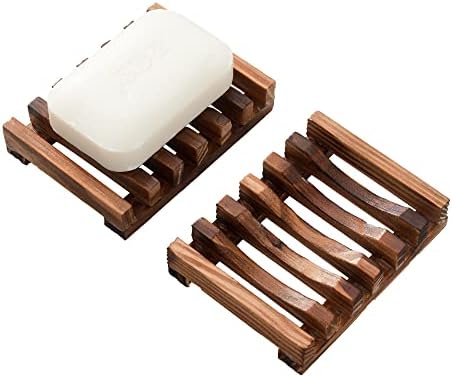 Vowupt Wooden Soap Dish Set of 2 for Bathroom