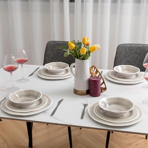 ZAROCRUS 12 Piece Melamine Dinnerware Set for 4