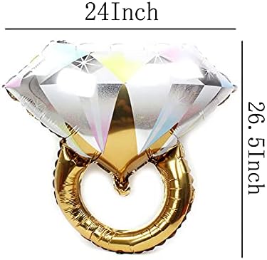 2pcs Diamond Ring Aluminum Balloons for Wedding Parties