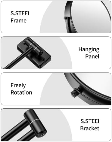 Gospire 9 Inch Double-Sided Magnifying Mirror for Men and Women