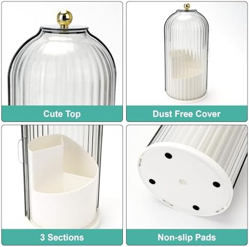QIYVLOS Toothbrush Holder with Rotating 3 Slots