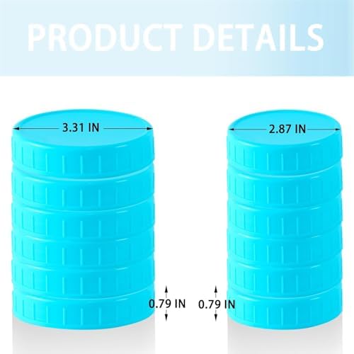 Tixill 20 Pcs Plastic Mason Jar Lids with Silicone Seals
