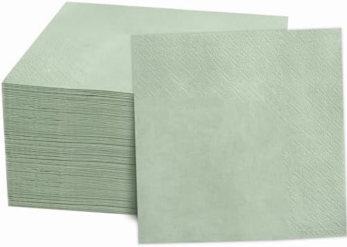 FLOWERCAT 100 Count 2 Ply Green Cocktail Napkins for Party Easter