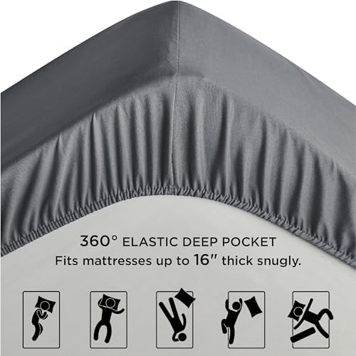 Bedsure Queen Fitted Sheet - Ultra Soft Microfiber Deep Pocket Fade Resistant