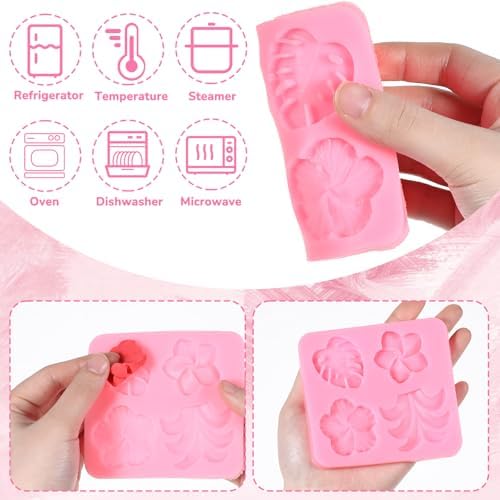2 Pieces Tropical Flowers Leaves Silicone Mold for DIY Crafts