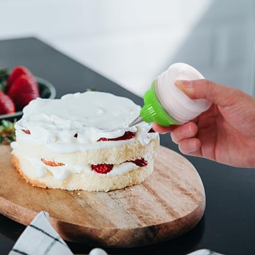 STOBAZA Icing Decorator Bottles 2Pcs with Tips