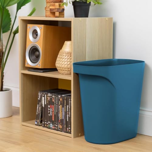 IRIS USA 6 Gallon Trash Can 3-Pack Navy Eco Friendly
