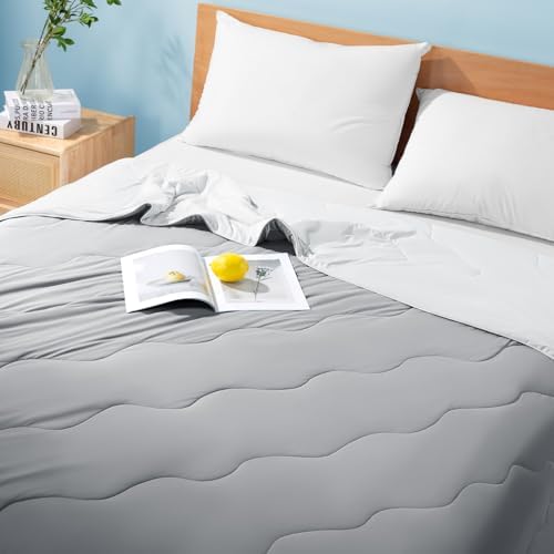 Gehtmnl Cooling Comforter Queen Size 90x90 Mist Light Grey