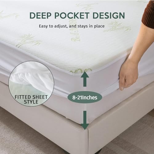 MUXHOMO Premium Waterproof Queen Mattress Protector