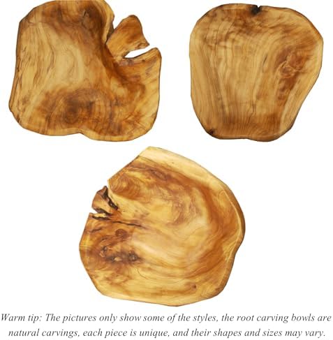 Handmade Natural Root Wood Bowl 12-14 Inches Unique