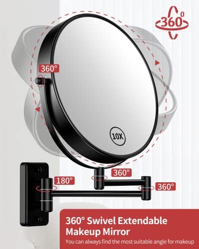 Gospire 9 Inch Double-Sided Magnifying Mirror for Men and Women