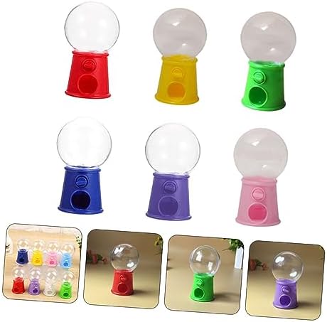 Unomor 6Pcs Mini Gumball Machine Candy Dispenser