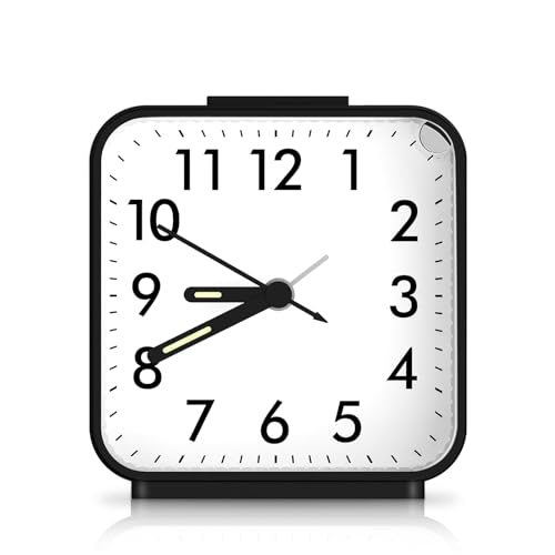 OQIMAX Silent Alarm Clock with Night Light and Large Display