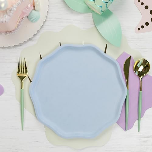 Bonjour Fete Sky Blue Compostable Dinner Plates Pack of 8