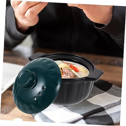 GRIRIW 1pc Ceramic Stew Pot with Lid