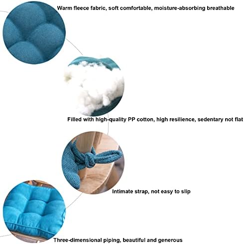 Velvet Seat Cushion with Ties Set of 2