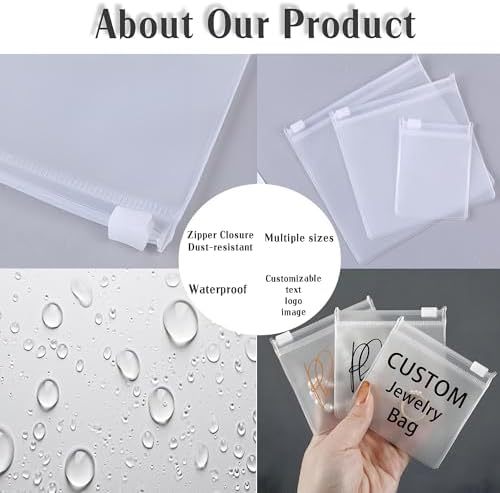 Custom Frosted Jewelry Zipper Bags with Logo