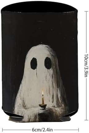 Beer Can Cooler Sleeve Ghost Candle Halloween Insulated Holder